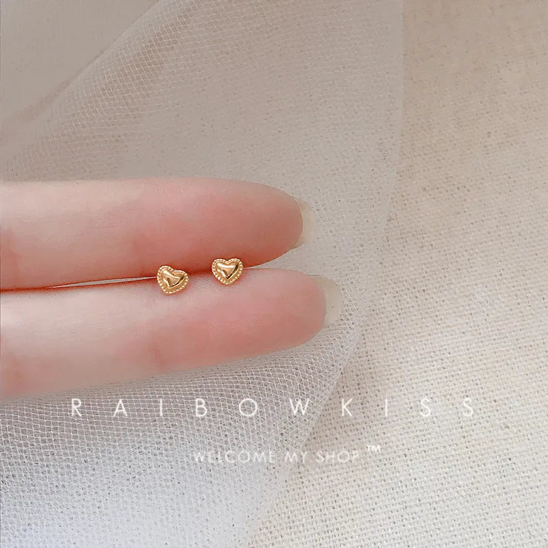 Small Gold-Plated Butterfly Heart Tragus Helix Studs
