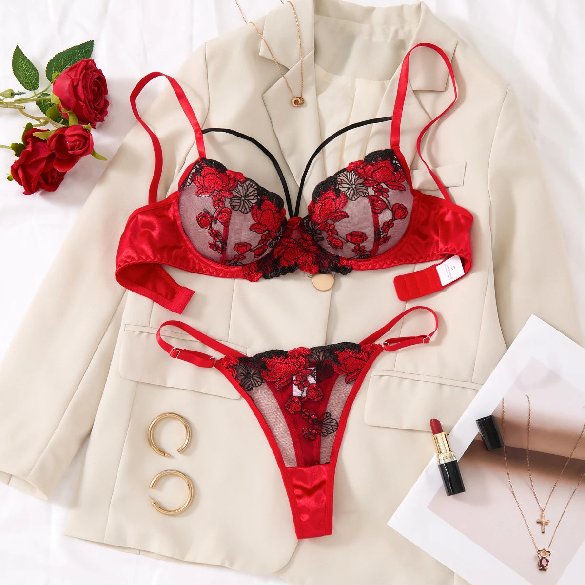 Scarlet Seduction Lace Set