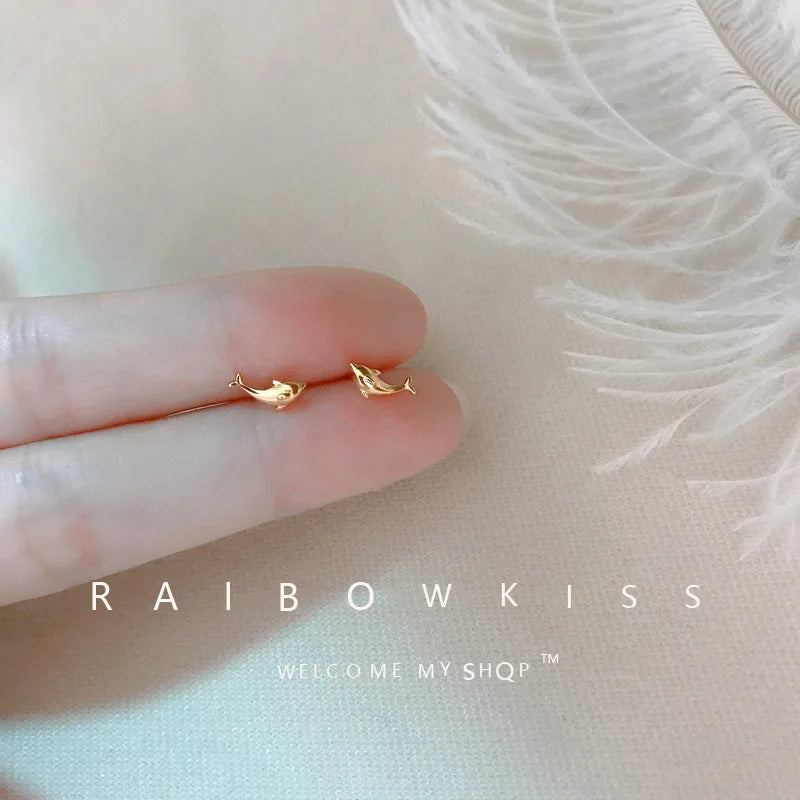 Small Gold-Plated Butterfly Heart Tragus Helix Studs