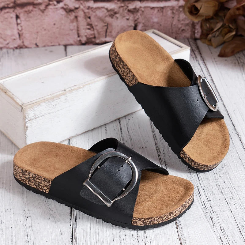 Pure Comfort Buckle Slippers