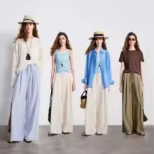 Women’s Bohemian Striped Wide Leg Pants 2026