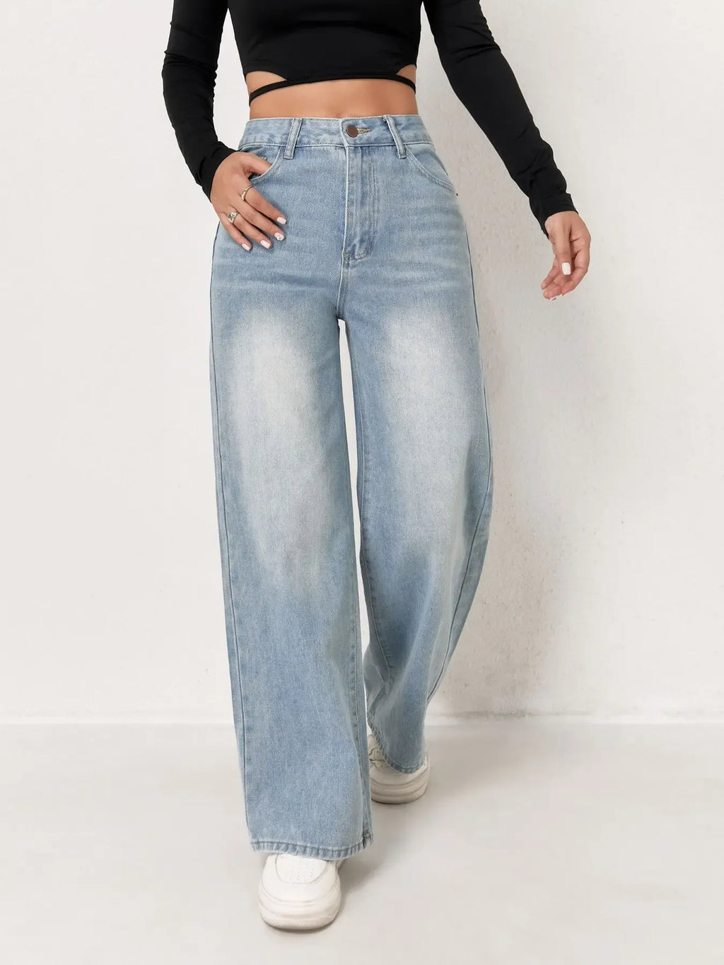 SkyWide™ Light Blue Wide-Leg Jeans