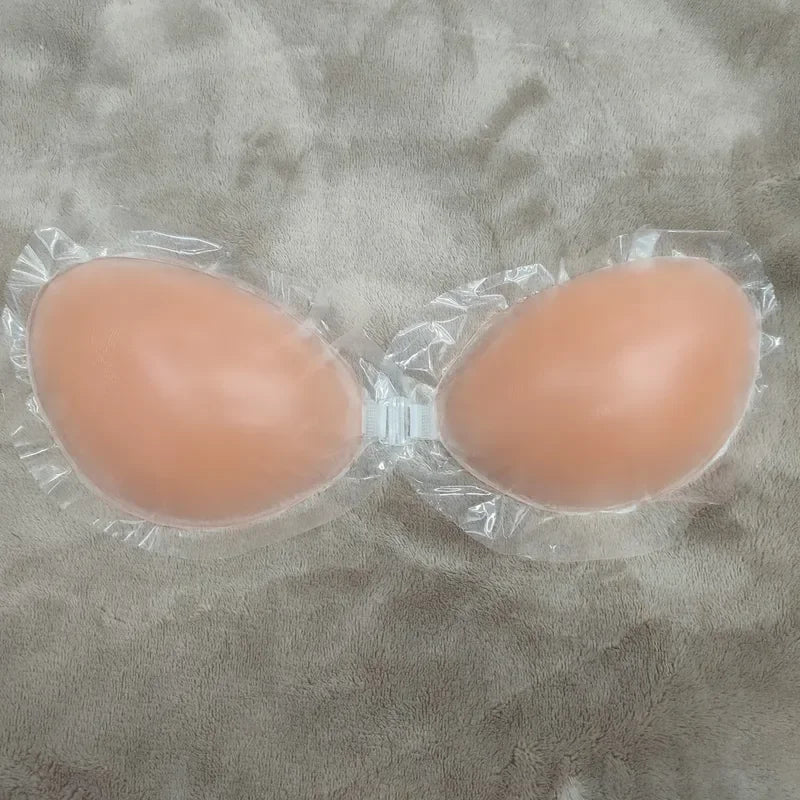 Silicone Adhesive Push-Up Bra for Women – Backless Strapless NuBra with Front Closure