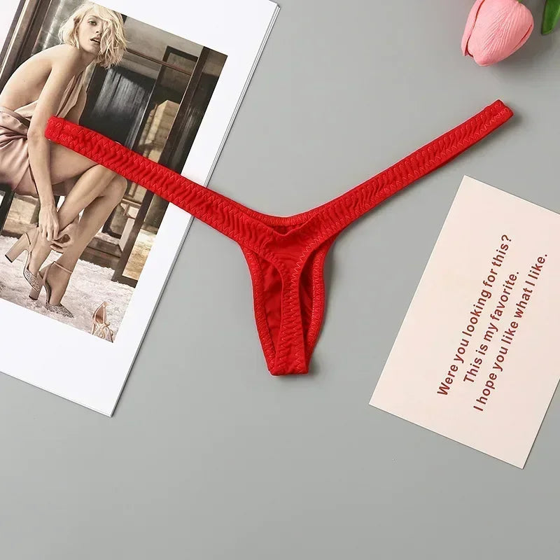 4PCS Sexy Low Waist Thong Set for Women – Breathable Deep V Bikini Panties