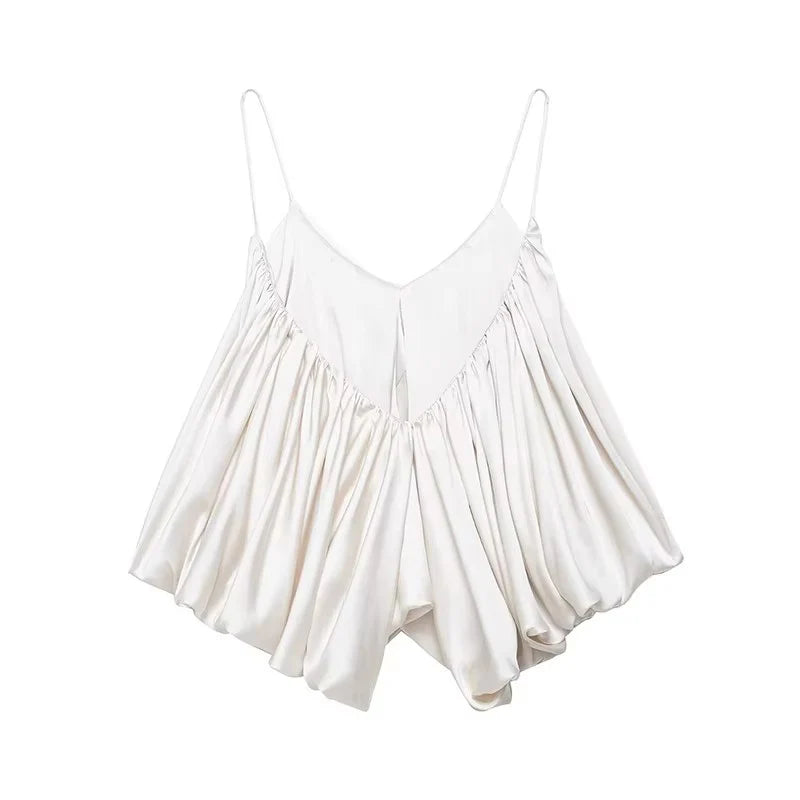 SatinVibe Backless Crop ✨💖