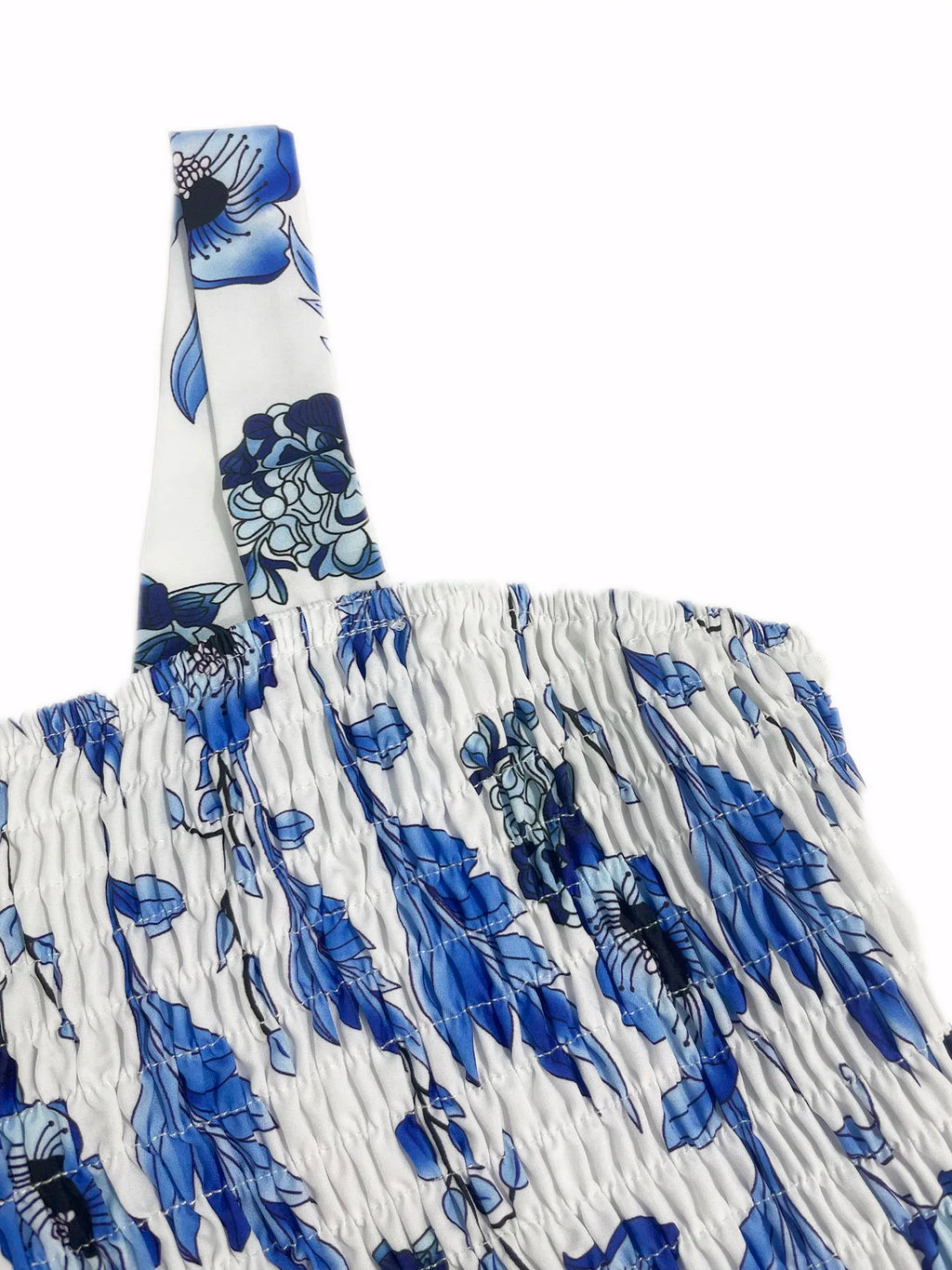 Mediterranean Bloom Smocked Maxi Dress