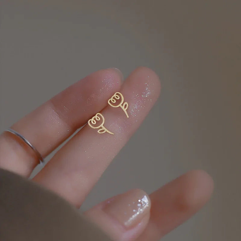 Small Gold-Plated Butterfly Heart Tragus Helix Studs