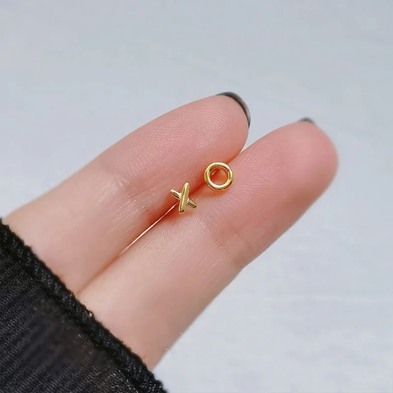 Small Gold-Plated Butterfly Heart Tragus Helix Studs