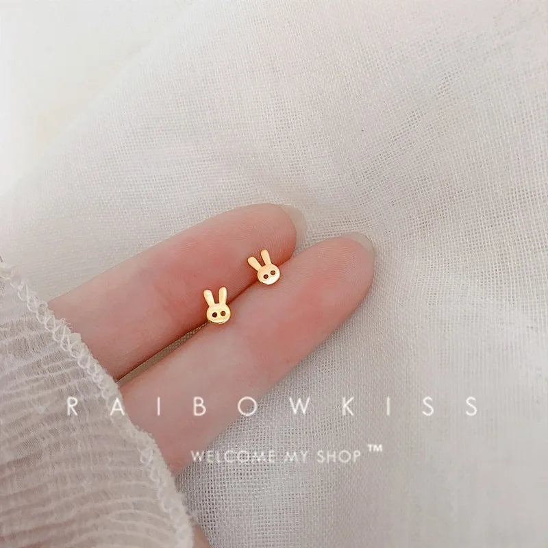 Small Gold-Plated Butterfly Heart Tragus Helix Studs