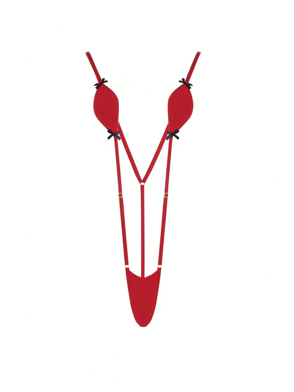 Mini Bikini Lingerie Set for Women – Suspender Jumpsuit with Adjustable Belt and Bow Detail