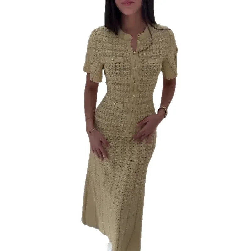 Beige Aura Knit Dress