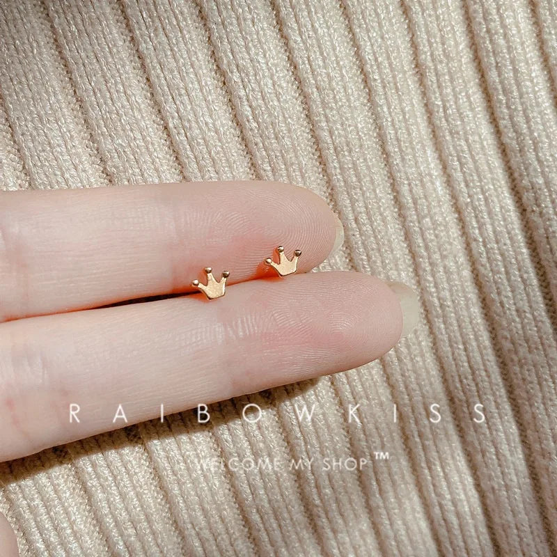 Small Gold-Plated Butterfly Heart Tragus Helix Studs