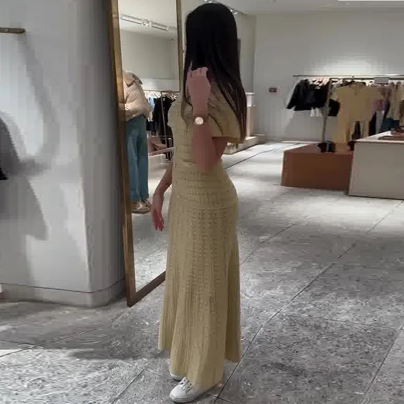 Beige Aura Knit Dress
