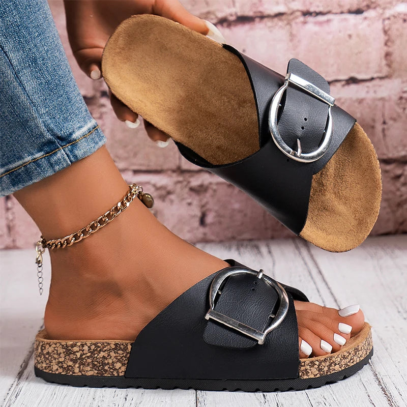 Pure Comfort Buckle Slippers