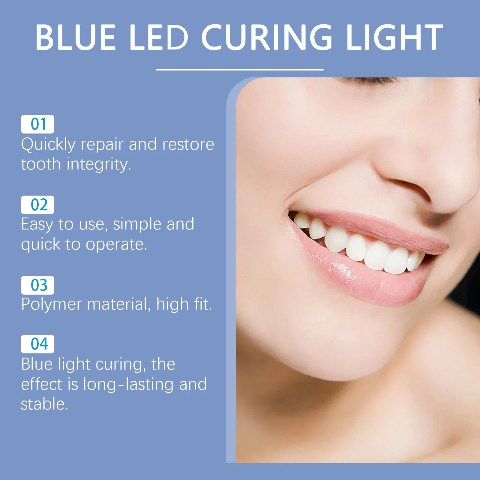 Portable Teeth Whitening Kit with Blue LED Light - Home Dental Cleansing & Stain Removal Device, Mild Formula for Sensitive Teeth