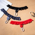 Ultra-Thin Embroidered Panties with Pearl Rose Embellishment