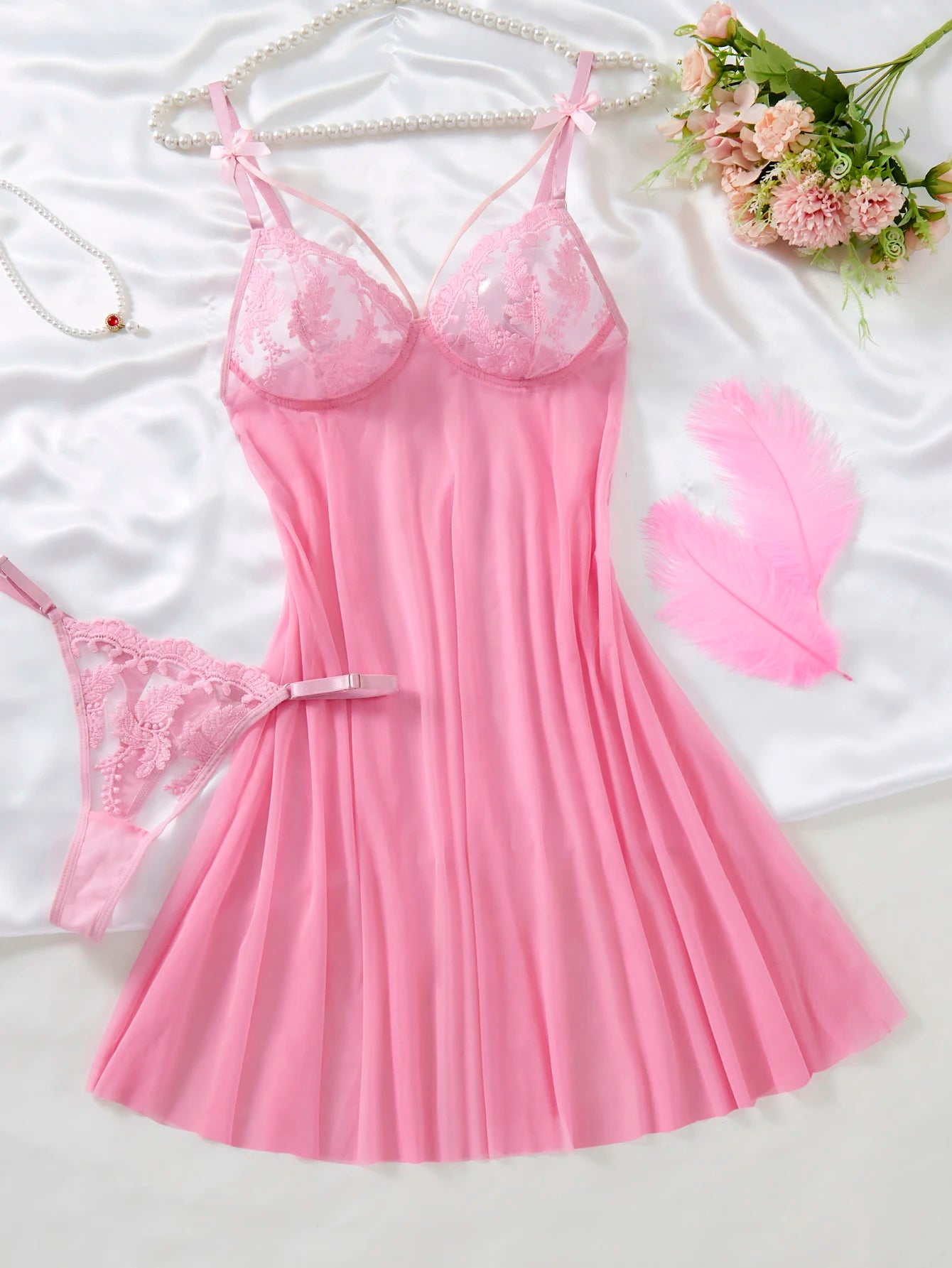 Elegant Semi-Transparent Sleep Dress Women