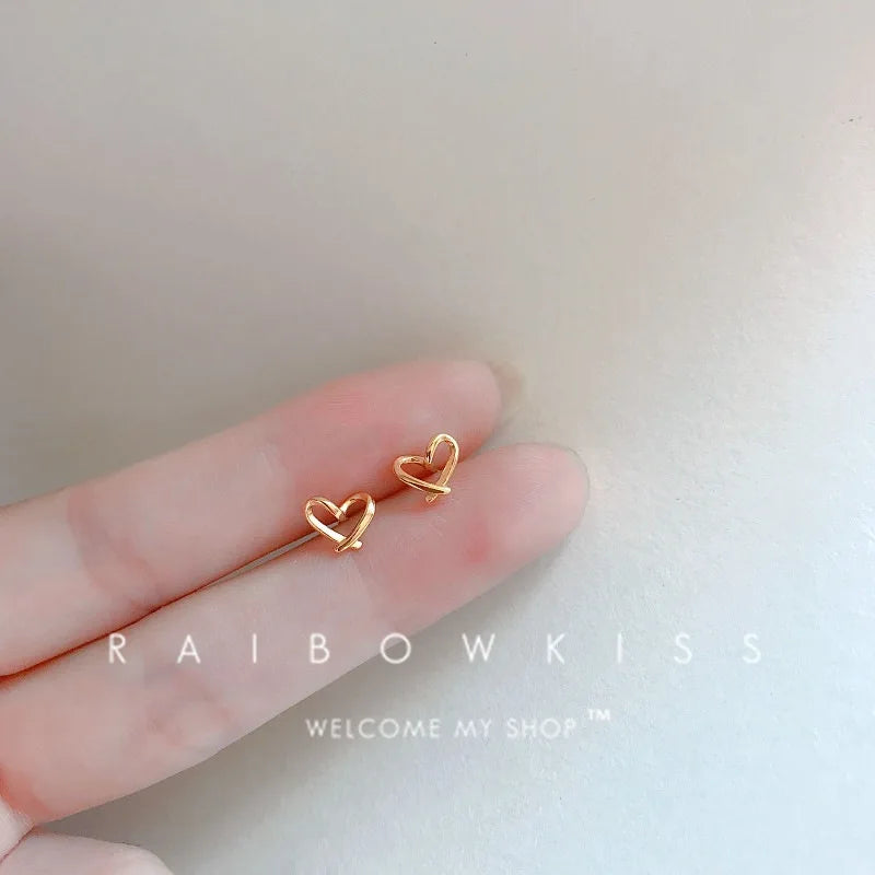 Small Gold-Plated Butterfly Heart Tragus Helix Studs