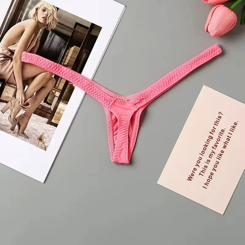 4PCS Sexy Low Waist Thong Set for Women – Breathable Deep V Bikini Panties