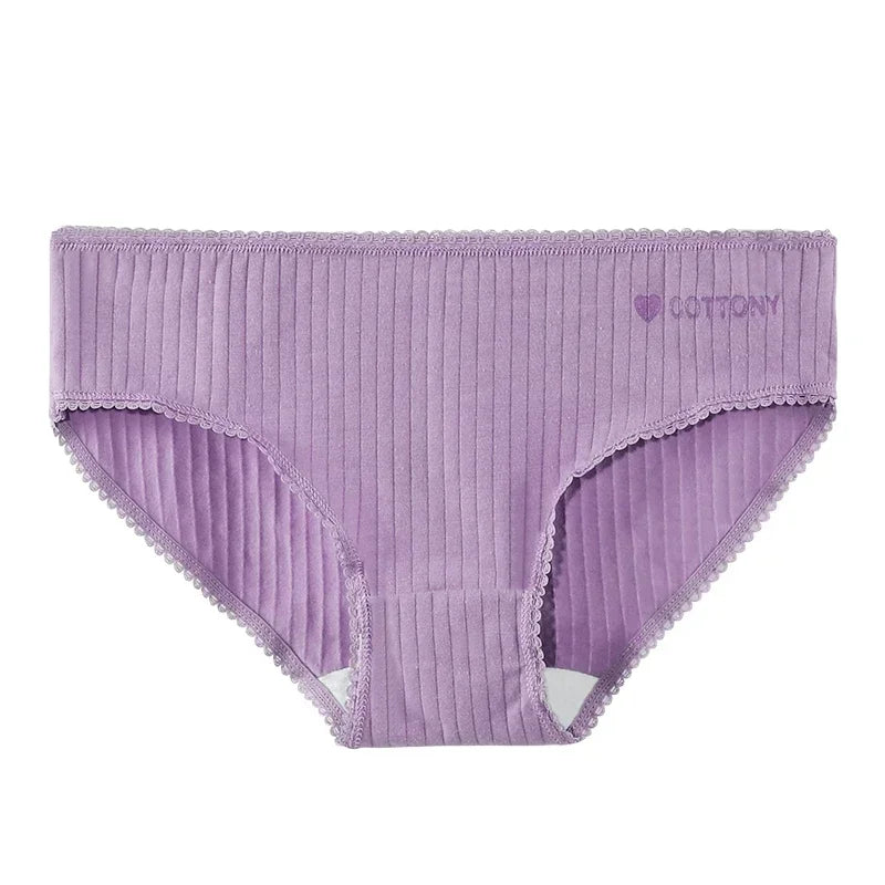 5-Pack Women’s Cotton Briefs – Soft Breathable Mid-Waist Thin Summer Underwear Set