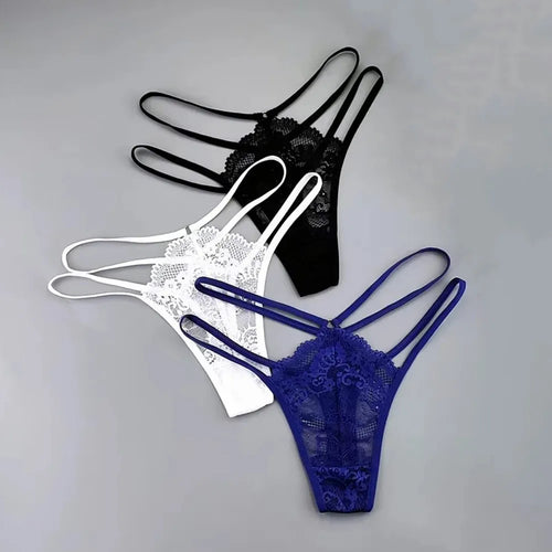 3PCS Lace Thong Set Women