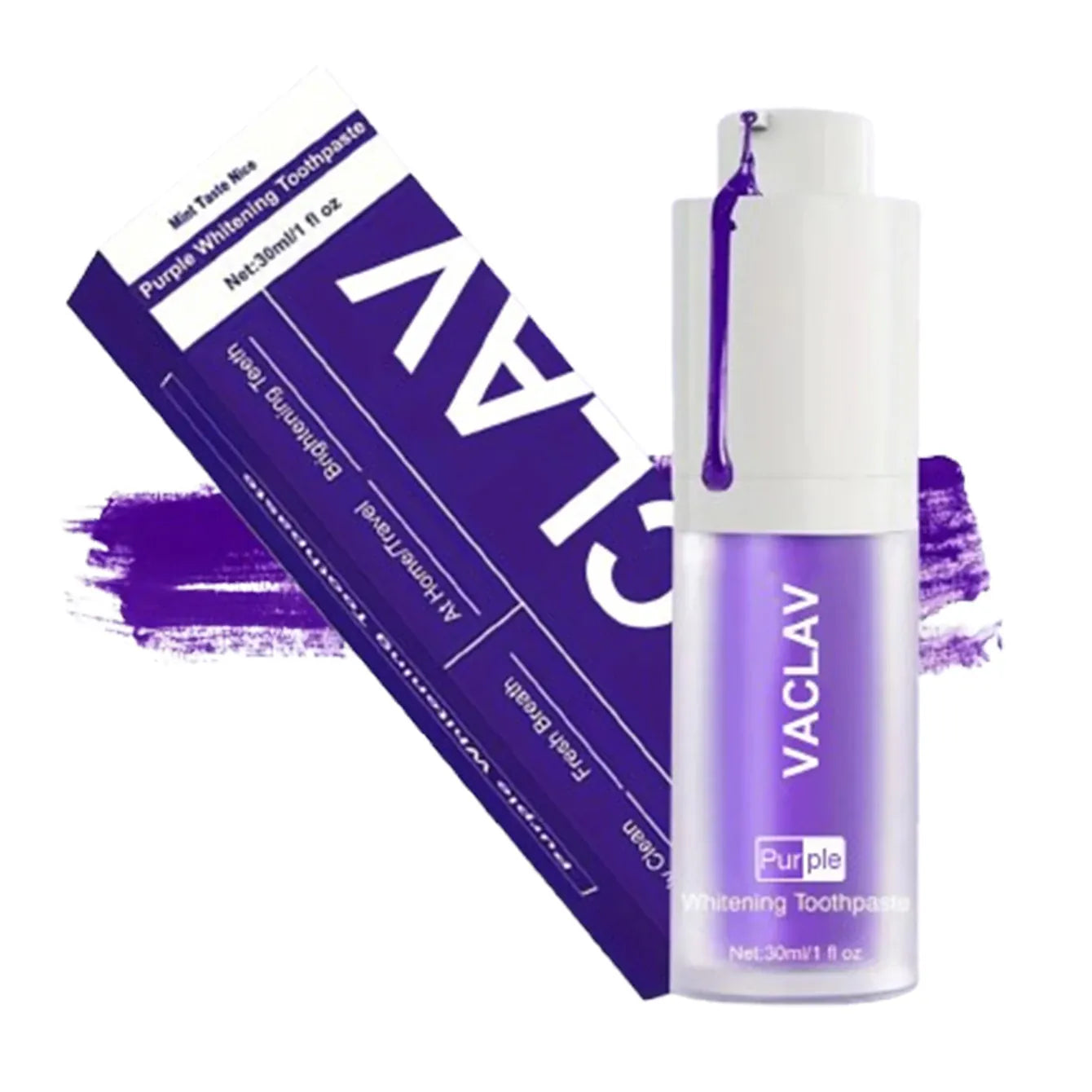 Vaclav Purple Toothpaste for Teeth Whitening - V34 Color Corrector Tooth Stain Removal, Brightening Tooth Paint Booster for Yellow Teeth