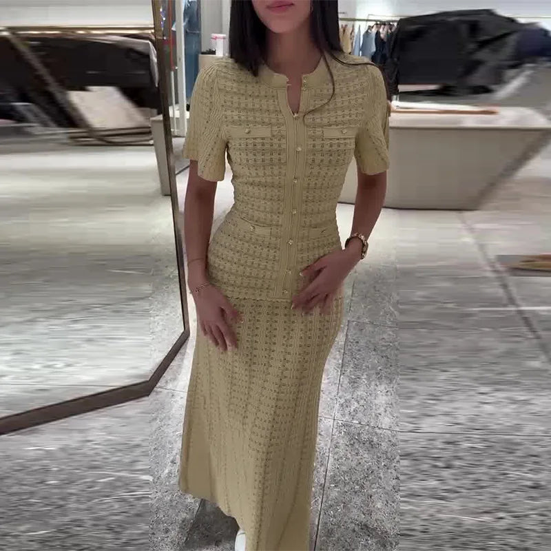 Beige Aura Knit Dress