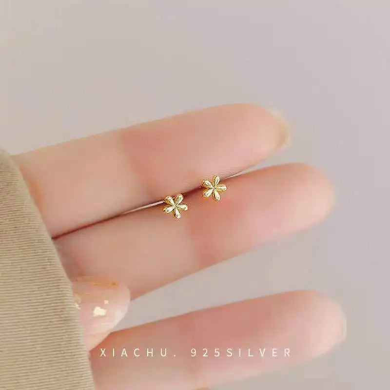 Small Gold-Plated Butterfly Heart Tragus Helix Studs