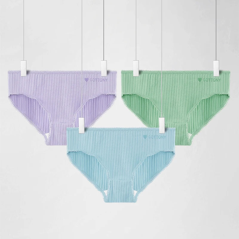 5-Pack Women’s Cotton Briefs – Soft Breathable Mid-Waist Thin Summer Underwear Set