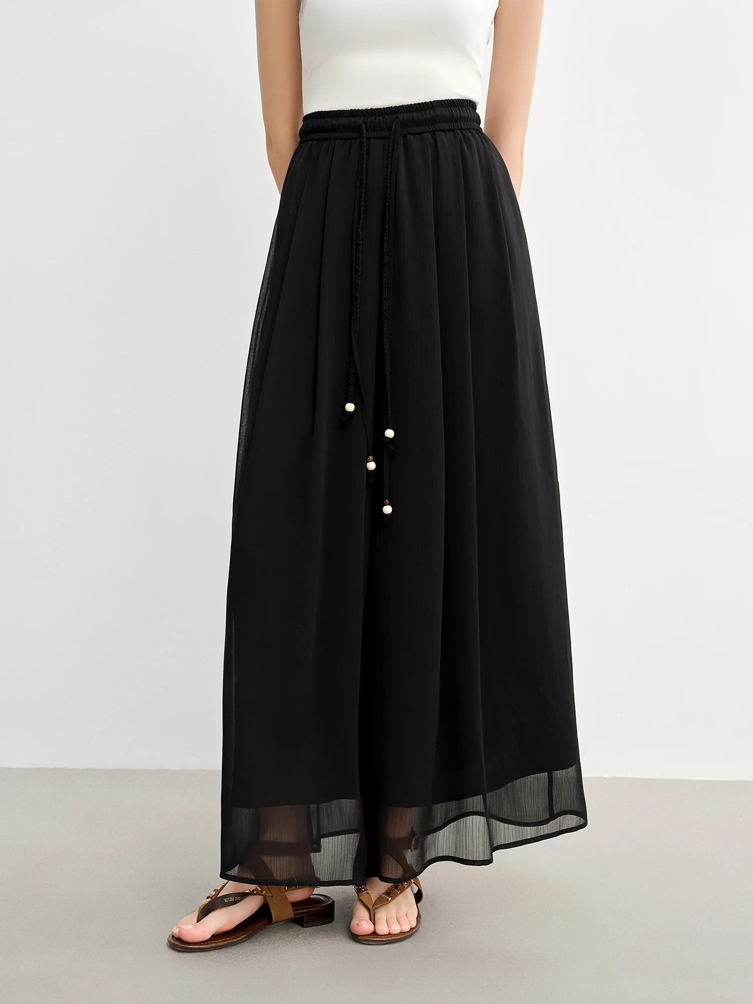 DUSHU High-Waist Wide-Leg Casual Trousers