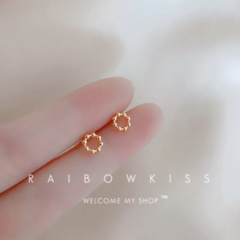 Small Gold-Plated Butterfly Heart Tragus Helix Studs
