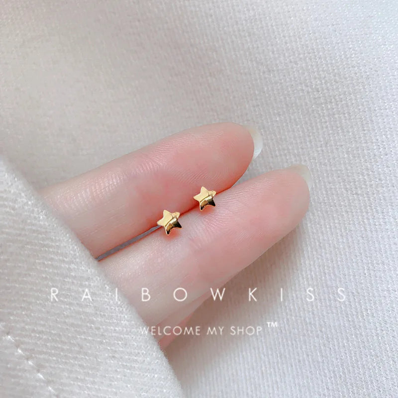 Small Gold-Plated Butterfly Heart Tragus Helix Studs