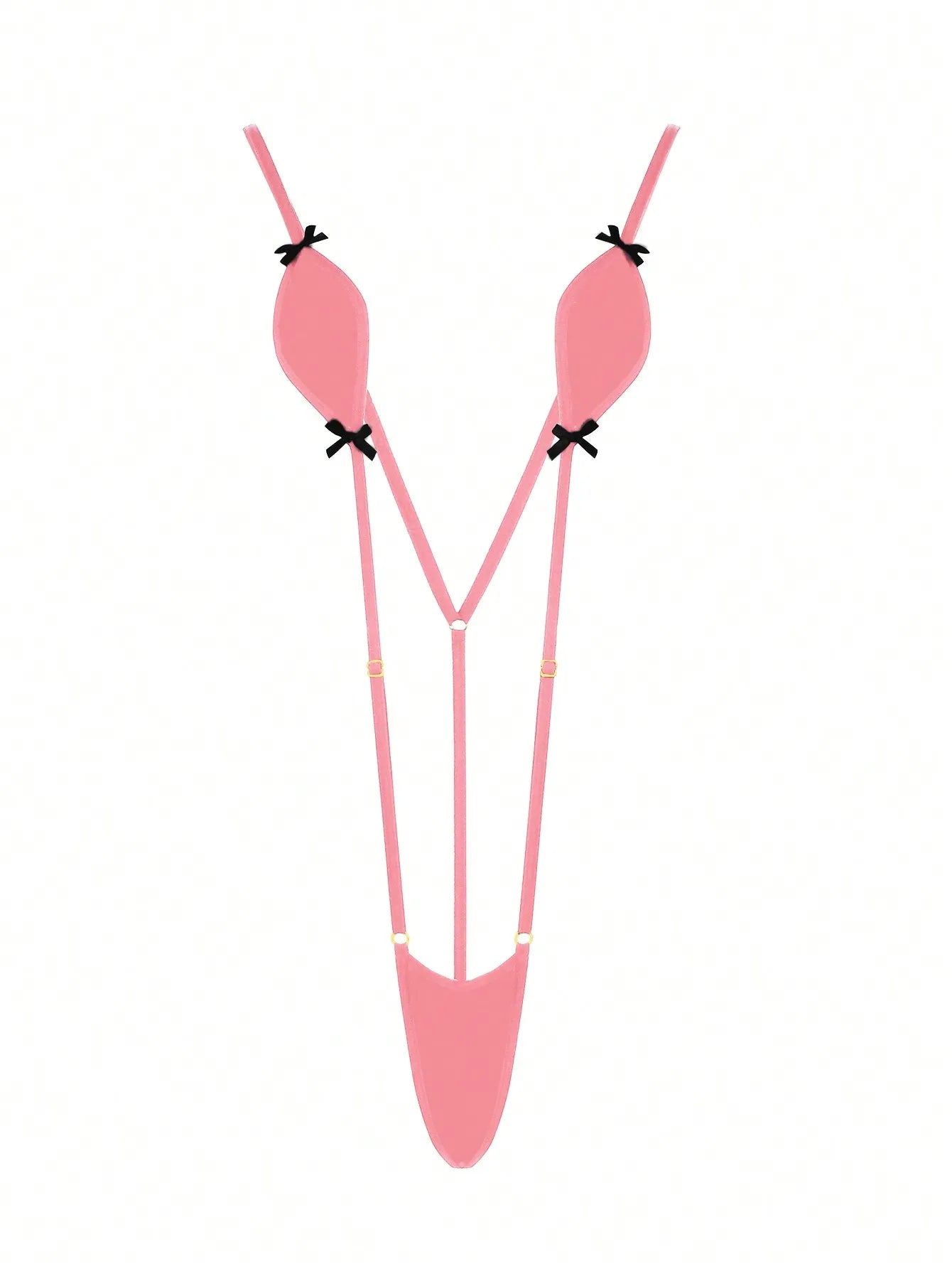 Mini Bikini Lingerie Set for Women – Suspender Jumpsuit with Adjustable Belt and Bow Detail