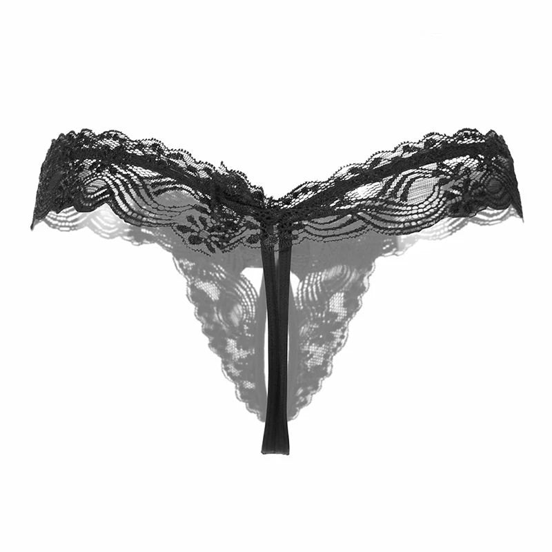 Sensual Lace & Pearl Triangle Thong