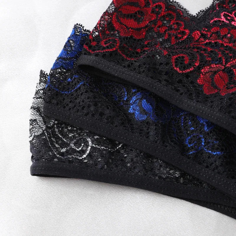 Sexy Lace Thong Crotchless Women Underwear Invisible Low Waist Panties