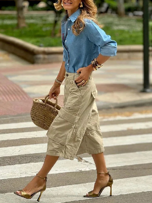 The Summer Essential: Chic Wide-Leg Cargo Capris