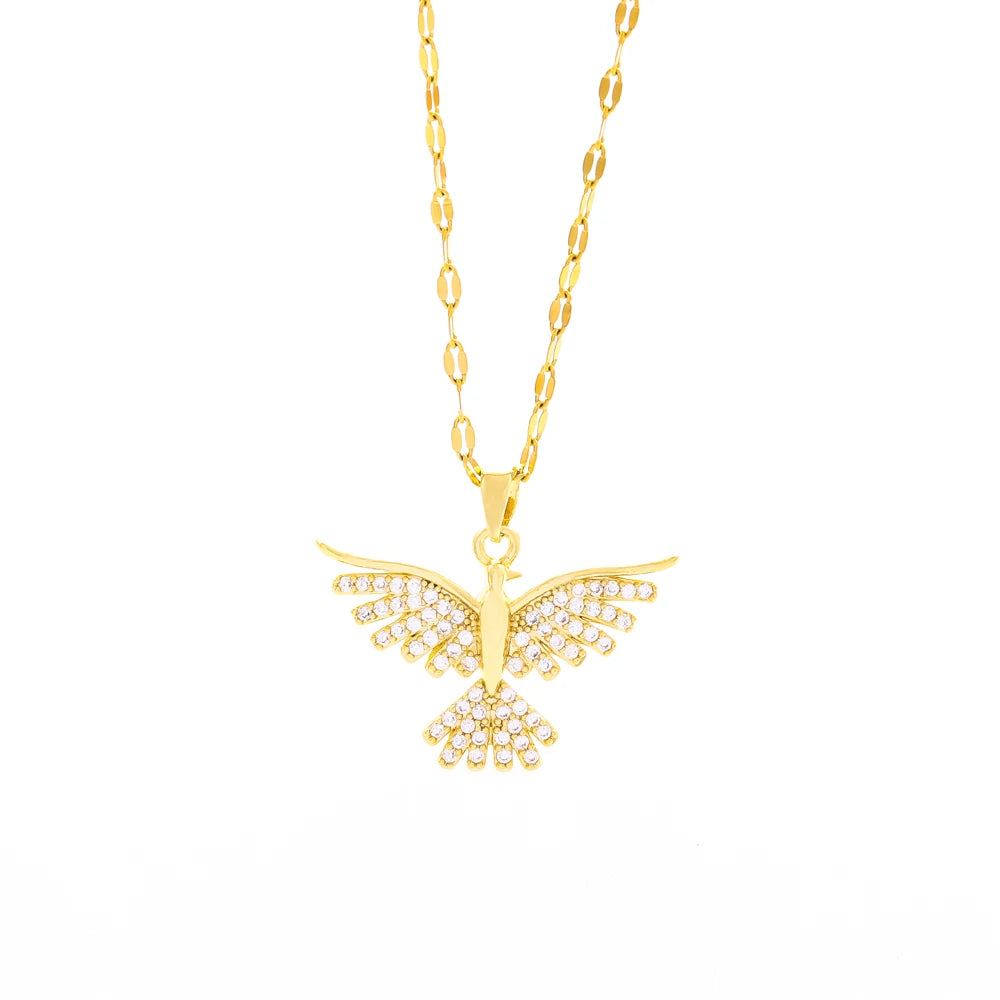 Luxe Phoenix Glow 18K Gold Plated Vintage Necklace for Women