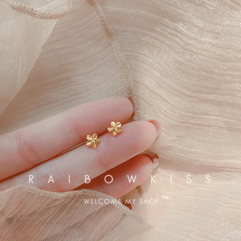 Small Gold-Plated Butterfly Heart Tragus Helix Studs