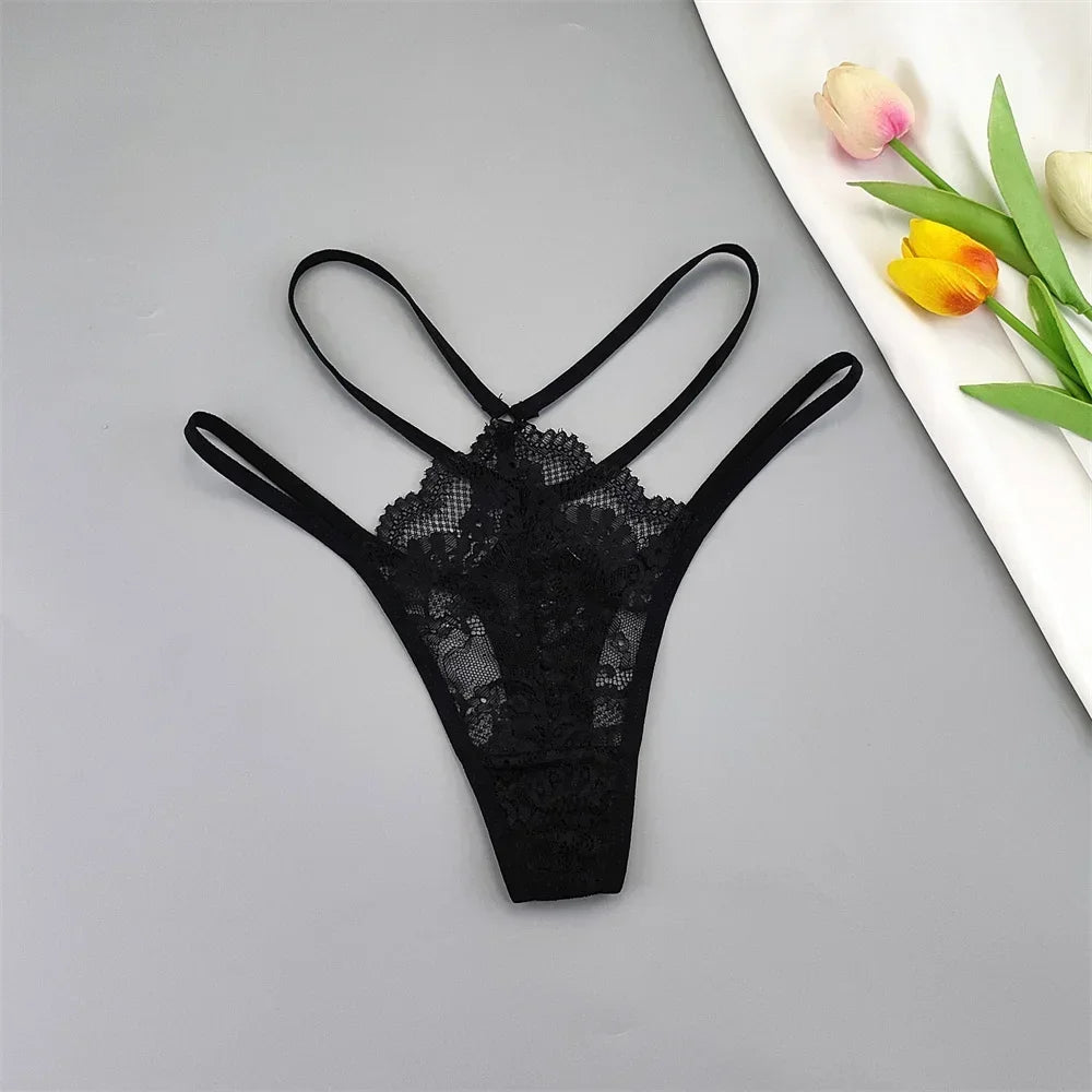 3PCS Lace Thong Set Women